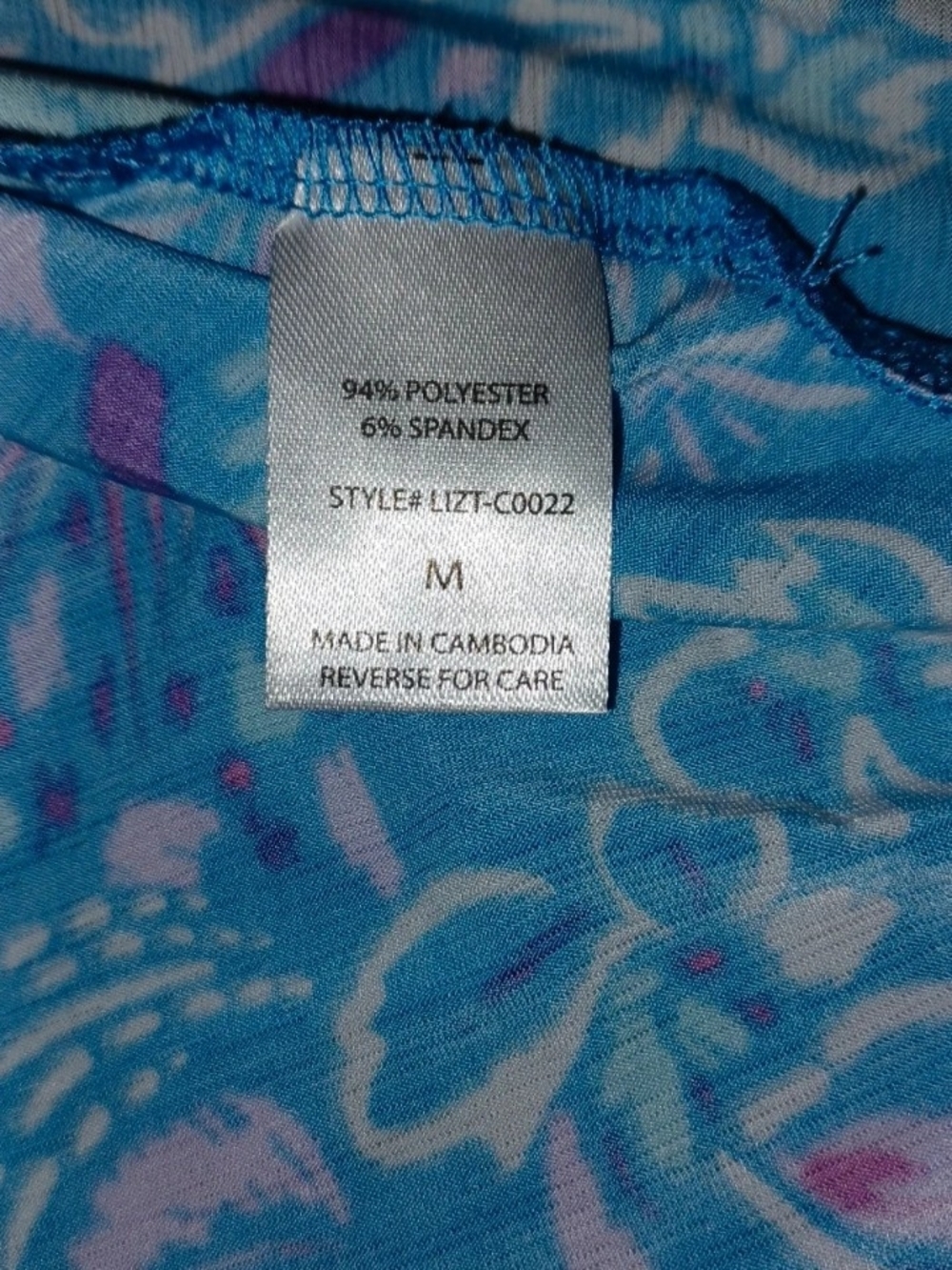 Dear Scarlett Blue Pink Pattern Sleeveless Top - Picture 5 of 5